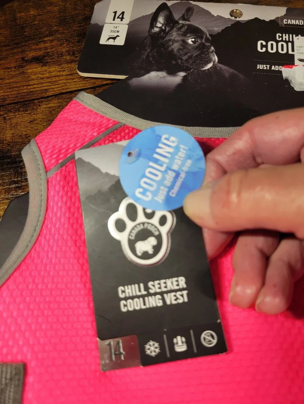 Canada Pooch Chill Seeker Cooling Vest - Hot Pink & Gray